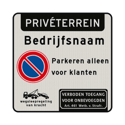 Privé terrein borden