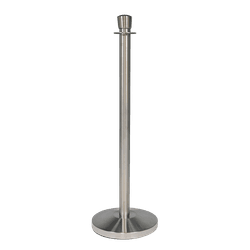 Poteau de guidage noir en inox pour cordon de s&eacute;paration &ndash; &Eacute;l&eacute;gant et professionnel