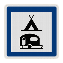 Panneau CE4c &ndash; Terrain de camping pour tentes, caravanes et autocaravanes
