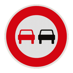 Panneau B3 &ndash; Interdiction de d&eacute;passer
