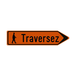 Panneau de signalisation - F41 - Texte + pictogramme - Droite