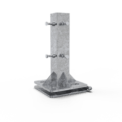 Schaftrohr-Adapter f&uuml;r Betonsockel, klappbar &ndash; 40x40 und 60x60 mm