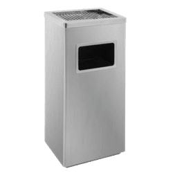 Prullenbak met asbak TS-ASHCOMBI mat RVS - 14,5 liter