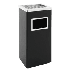 Prullenbak met asbak TS-ASHCOMBI zwart/RVS - 14,5 liter