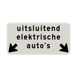 Verkeersbord uitsluitend elektrische auto's + OB504