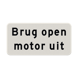 Verkeersbord RVV OBD10a - Brug open motor uit