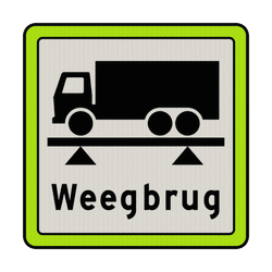 Verkeersbord RVV OBD08f weegbrug - fluorescerend