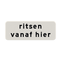 Verkeersbord RVV OB726 - Ritsen vanaf hier