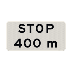 Verkeersbord RVV OB714 - STOP met afstandsaanduiding