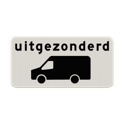 Verkeersbord RVV OB66 - Uitgezonderd transport- en bestelbussen