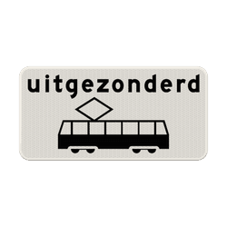 Verkeersbord RVV OB64 - Uitgezonderd tram