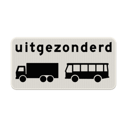 Verkeersbord RVV OB63 - Uitgezonderd vrachtauto's en bussen