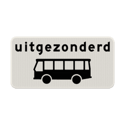 Verkeersbord RVV OB62 - Uitgezonderd bussen