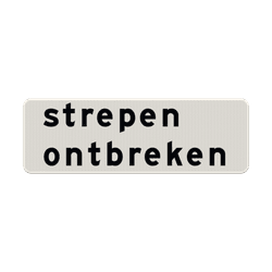 Verkeersbord RVV OB603 - Strepen ontbreken