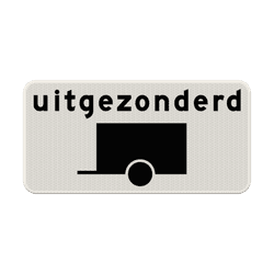 Verkeersbord RVV OB60 - Uitgezonderd voertuigen met aanhanger