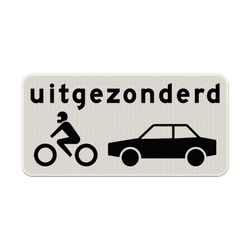 Verkeersbord RVV OB57 - Uitgezonderd motoren en auto's