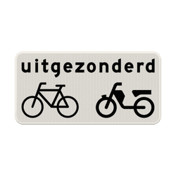 Verkeersbord RVV OB54 - Uitgezonderd (brom)fietsers