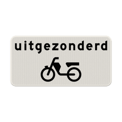 Verkeersbord RVV OB53 - Uitgezonderd bromfietsers