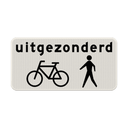 Verkeersbord RVV OB52a - Uitgezonderd fietsers/voetgangers