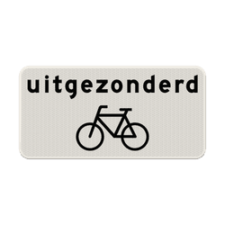 Verkeersbord RVV OB52 - Uitgezonderd fietsers