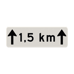 Verkeersbord RVV OB411-1,5 - Afstandsaanduiding in kilometers met pijlen