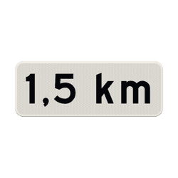 Verkeersbord RVV OB401-1,5 - Afstandsaanduiding in kilometers