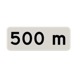 Verkeersbord RVV OB401 - 500 meter - reflecterend