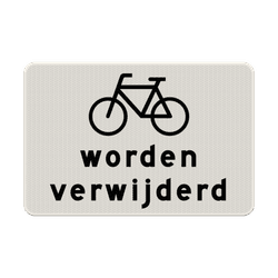 Verkeersbord RVV OB305 - Fietsen worden verwijderd