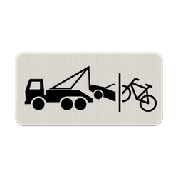 Verkeersbord RVV OB304c - Fiets en auto wegsleepregeling van kracht