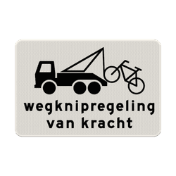 Verkeersbord RVV OB304b - Fiets wegknipregeling van kracht