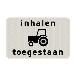 Verkeersbord RVV OB101 - Inhalen tractoren toegestaan