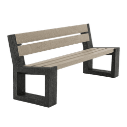 Parkbank - met rugleuning - Type Matrix - Tweekleurig