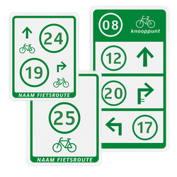 Knooppunten fietsroute borden