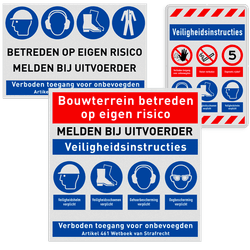 Bouwplaats borden