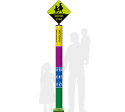 Schoolzone Opgelet palen