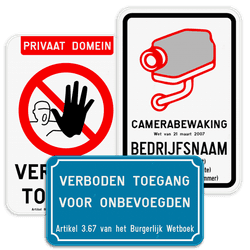 Informatieborden privéterrein