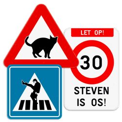 Niet officiële verkeersborden