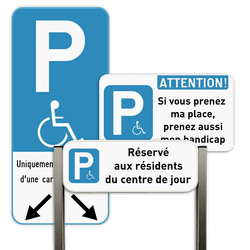 Panneaux de stationnement pour personnes handicapées