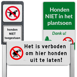 Hier je hond NIET uitlaten