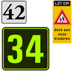 Container sticker huisnummer