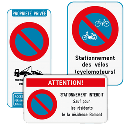 Panneaux d'interdiction de stationnement