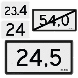 Kilometer- en hectometerborden