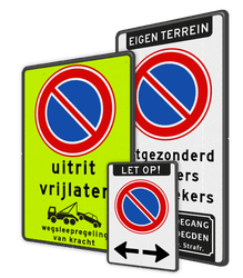 Verboden te parkeren borden