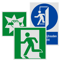 Nooduitgang pictogrammen