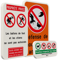 Panneaux de réglementation personnalisés