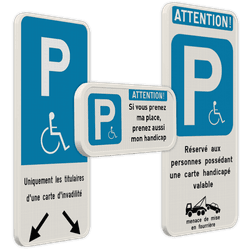 Panneaux de stationnement pour personnes handicapées