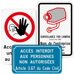 Panneaux d'information pour propriétés privées