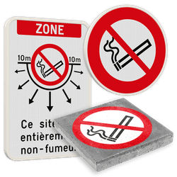 Panneaux d'interdiction de fumer et panneaux zone fumeurs