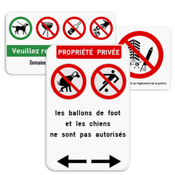 Panneaux de réglementation personnalisés