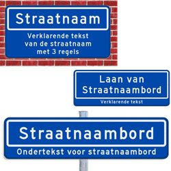 Straatnaambord + ondertekst